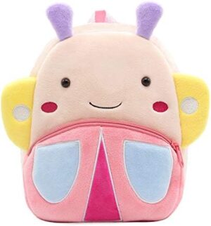 NICE CHOICE Cute Toddler Backpack Toddler Bag Plush Animal Cartoon Mini Travel Bag for Baby Girl Boy 2-6 Years(Colorful Butterfly)