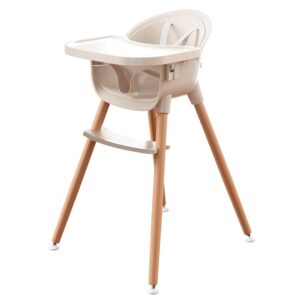 Fodoss 3-in-1 Wooden High Chair for Babies and Toddlers,Convertible Easy Clean Infant Highchair,Silla Modern Design para Comer De Bebe
