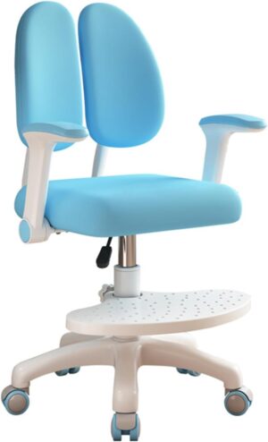 Kids Desk Chair,Study Chair with Adjustable Height,Cute Children Study Chair,Computer Chairs Adjustable Backward Tilt with 360 Wheels,Kids Computer Chair for Home, School and Library Blue