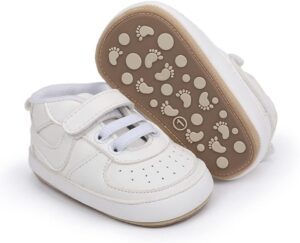 Clowora Unsex Baby Shoes Boys Girls Infant Sneakers Non-Slip Soft Rubber Sole Toddler Crib First Walker Lightweight Shoes