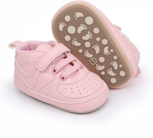 Clowora Unsex Baby Shoes Boys Girls Infant Sneakers Non-Slip Soft Rubber Sole Toddler Crib First Walker Lightweight Shoes