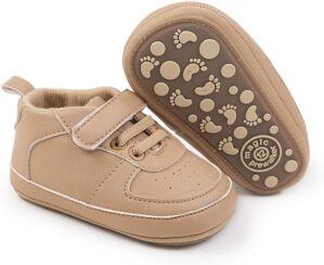 Clowora Unsex Baby Shoes Boys Girls Infant Sneakers Non-Slip Soft Rubber Sole Toddler Crib First Walker Lightweight Shoes