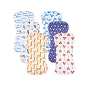 6 Pack Cotton Baby Burp Cloths Extra Absorbent Soft for Baby Boys and Girls (Multi03)