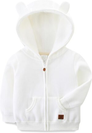 Baby Boy Girl Clothes Zip-Up Hoodies with Sherpa Lining Spring Fall Outerwear Coat