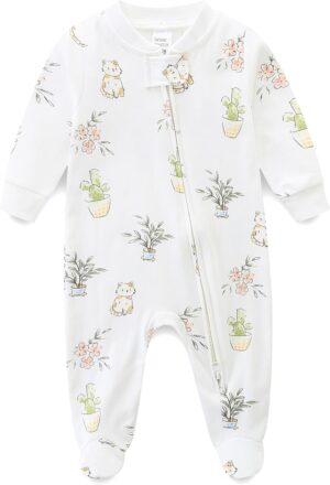 Unisex Baby Boy and Girl Zipper Onesie Toddler Footie One-Piece Infant Romper Jumpsuit