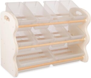 B. toys – Toys Storage Organizer – 10 Stackable Toy Bins – Kids Room Storage Unit – Playroom Furniture – 3 Years + – Totes Tidy