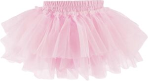 Baby Girls Soft Fluffy Tutu Skirt with Diaper Cover, Tulle Dress Skirt 3 Layers Soft for Newborn,Toddler