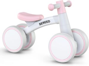 SEREED Baby Balance Bike for 1 Year Old Boys Girls 12-24 Month Toddler Balance Bike, 4 Wheels Toddler First Bike, First Birthday Gifts