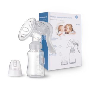 Manual Breast Pump, Adjustable Suction Silicone Hand Pump Breastfeeding, Small Portable Manual Breast Milk Catcher Baby Feeding Pumps & Accessories, White, Mother’s Day Gifts