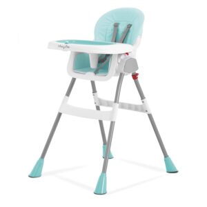 Portable 2-in-1 Tabletalk High Chair in Aqua, Three Adjustable Height Settings, Lightweight Portable High Chair, Easy To Clean and Removable Tray Baby High Chair