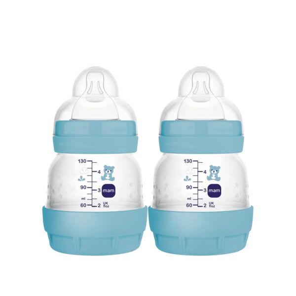 MAM Easy Start Anti-Colic Baby Bottle, Extra Slow Flow, Breastfeeding-Like Silicone Nipple Bottle, Reduces Colic, Gas, & Reflux, Easy-to-Clean, BPA-Free, Vented Baby Bottles for Newborns, 0-3 Months