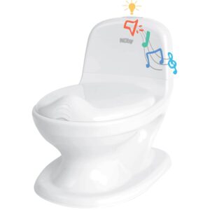 Nuby My Real Potty Training Toilet with Life-Like Flush Button and Sound – 18+ Months – White
