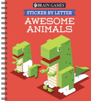 Brain Games – Sticker by Letter: Awesome Animals (Sticker Puzzles – Kids Activity Book)