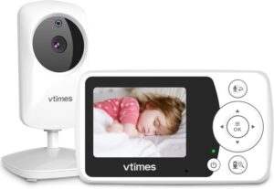 Baby Monitor with Camera and Audio, Video Baby Monitor No WiFi Night Vision, 2.4″ LCD Screen Portable Baby Camera VOX Mode Pan-Tilt-Zoom Alarm and 1000ft Range, Ideal for Baby/Elderly/Pet