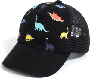 Duoyeree Toddler Baseball Cap Baby Cap Sun hat Print Dinosaur Pattern and Solid Color hat Kids boy Girl Age 0-8t