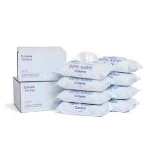 Coterie Baby Wipes, 8 Pack, 448 Count, Unscented Wipes, 99% Purified Water, Plastic-Free & Plant Derived Fibers, Fragrance Free Hypoallergenic Sensitive Skin Baby Essentials, Clean Ingredients