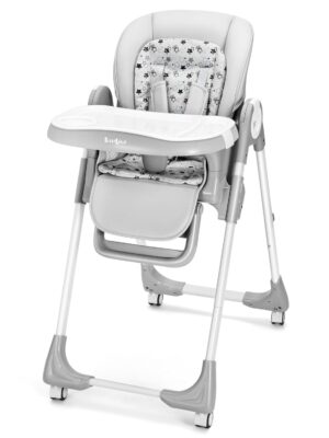 Convertible High Chairs for Babies and Toddlers, Foldable High Chair with Adjustable Backrest, Footrest and Tray, Baby Dinning High Chair with Lockable Wheels, Star Gray