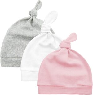 Durio Newborn Baby Hat and Mittens Set – Soft Cute Mittens and Hat for Baby Girls and Boys 0-6 Months