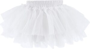 Baby Girls Soft Fluffy Tutu Skirt with Diaper Cover, Tulle Dress Skirt 3 Layers Soft for Newborn,Toddler