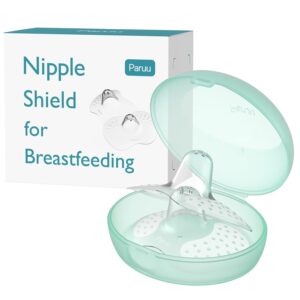 Paruu Contact Nipple Shields, Butterfly Breastfeeding Nipple Shields for Protecting Flat or Inverted Nipples, 100% Food-Grade Silicone, Made Without BPA/BPS, Include Carry Case (20mm)