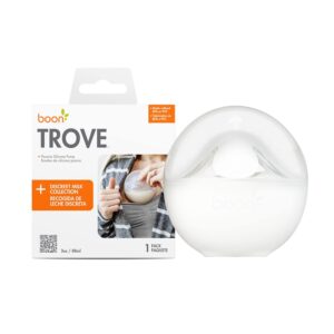 Boon TROVE Silicone Manual Breast Pump – Hands Free Breast Pump – Passive Breast Milk Collector Shell for Newborns – Breastfeeding Essentials – 1 Count
