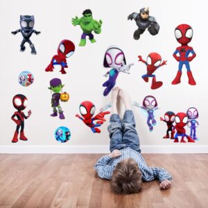 Spider and His Best Friends Sticker Children’s Cartoon Bedroom Background Wall Decoration Wall Sticker PVC (6)