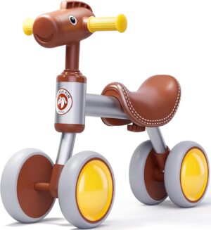 Baby Balance Bike for 1-2 Year Old Boy Girl, Balance Bike for 12-24 Months 4 Wheels Toddler Balance Bike, Baby Bike 1+ Years Toy First Birthday Gifts