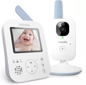 nannio Hero 2 Video Baby Monitor with Camera & Audio, HD Video, 2-Way Audio, Night Vision, Voice Activation, Lullabies, Plug-and-Play, Secure Transmission, No WiFi, 12 Month Warranty, Ideal Baby Gift