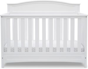 Delta Children Emery 4-in-1 Convertible Baby Crib – Greenguard Gold Certified, White