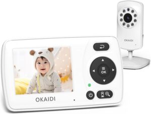 Video Baby Monitor with Camera and Audio, 2.4” Portable Travel Baby Monitor, 1000ft Long Range Transmission, Baby Monitor No WiFi, Infrared Night Vision, VOX Mode, Baby Monitor