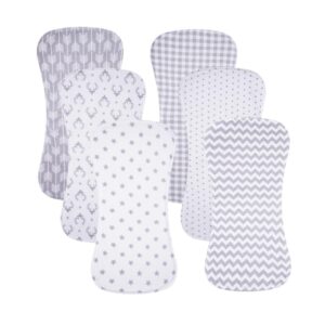 6 Pack Cotton Baby Burp Cloths Extra Absorbent Soft for Baby Boys and Girls (Grey03)