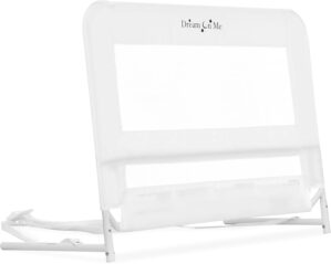 Lightweight Mesh Security Adjustable Bed Rail for Toddler, Breathable Mesh Fabric, Suitable for All Types Of Beds, Reinforced Anchor System Bed Guard Rail, White