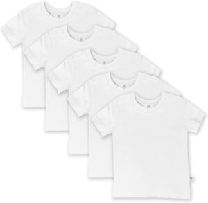 HonestBaby Multipack Short Sleeve T-Shirt Tee 100% Organic Cotton Infant Baby, Toddler, Little Kids Boys, Girls, Unisex