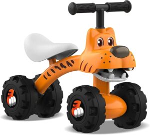 Baby Balance Bike for 1 Year Old Boys Girls, Riding Toys for Toddlers, No Pedal Bicycle, 12-36 Months Kids First Bike, Best Gift for Birthday, Christmas, Halloween (Tiger)