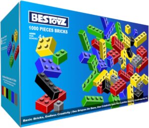 1000 Pieces Building Blocks, Bulk Classic Building Bricks Toy, Big Box of Basic Bricks, Compatible with Major Brands, Educational Construction Toys & Gifts for Kids 4+