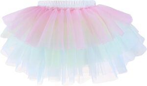 Baby Girls Soft Fluffy Tutu Skirt with Diaper Cover, Tulle Dress Skirt 3 Layers Soft for Newborn,Toddler