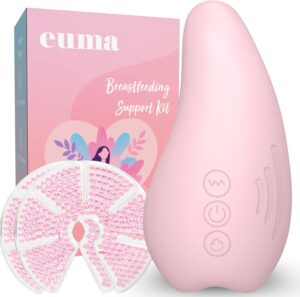 Breast Massager for Breast Feeding Essentials New Mom – Vibrating Lactation Massager with Heat and Breast Therapy Pads: Improve Milk Flow, Clogged Milk Duct Relief, Mastitis, and Engorgement