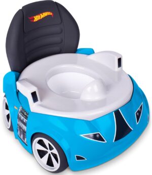 Hot Wheels Blue Race Car Potty Training Toilet, Includes Detachable Toddler Toilet Seat and Kids Potty, Ages 12 Months and Up