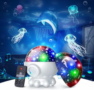 Night Light Projector,Ocean Star Night Light for Kids Room,Dinosaur Toys with 360° Rotation,Remote and Timer,3 Projection Films,17 Light Modes,9 Lullaby Songs,Birthday Christmas Gifts Kids Toys