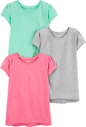 Simple Joys by Carter’s Girls’ Short-Sleeve Shirts and Tops, Pack of 3