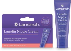 Lansinoh Lanolin Nipple Cream Safe for Breastfeeding Baby, 100% Natural Nipple Butter for Mom, Breastfeeding Essentials, 1.41 Ounces