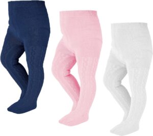 EPEIUS Baby Girl Tights Thick Cable Knit Leggings Stockings Cotton Pantyhose for Newborn Infant Toddler 3/4/5/6 Pack