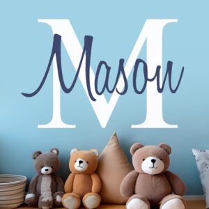 CRYPTONITE Baby Room Decor | Custom Name Wall Decal | Boys Bedroom Decor | Ready to Use | Nursery Wall Decal | Fully Customizable with Name, Color, and Size | Non-Toxic (Wide 22″x 15″ Height)