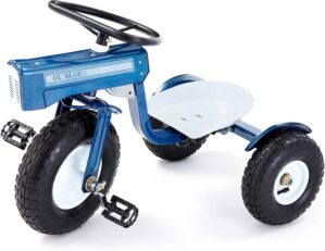 Tricam Kids 22″ Steel Ride-On Tractor Tricycle, Toddler Bike for Ages 2-5, Blue