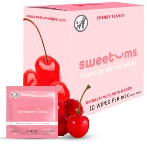 Feminine Wipes For Women, Individually Wrapped – pH Balanced Flavored Intimate Wipes – Pack of 10 (Cherry)