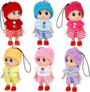 Sealive 6 PCS Small Dolls Girls – 3 Inch Fashion Dollhouse Dolls Princess – Mini Doll Surprise Gift For Kids- Little Dolls Decoration Accessories Wearing Miniature Clothes & Shoes Outfit Toys For Girl