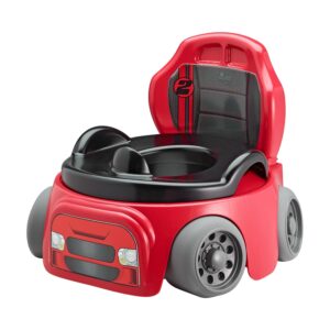 The First Years Training Wheels Racer Potty Training Toilet – Race Car Training Potty – Includes Detachable Toddler Toilet Seat and Kids Potty – Ages 18 Months and Up