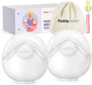 Nuliie 2 PCS Silicone Breast Milk Collectors for Breastfeeding Leak-Proof, 3oz/90ml Portable Milk Catcher, BPA-Free Soft Breast Shell, Wearable Manual Breast Pump for Newborns Essentials