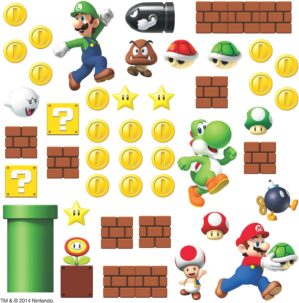 RoomMates RMK2351SCS Nintendo New Super Mario Bros Build a Scene Peel and Stick Wall Decals, Multicolored