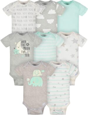 Gerber Baby 8-Pack Short Sleeve Onesie Bodysuits